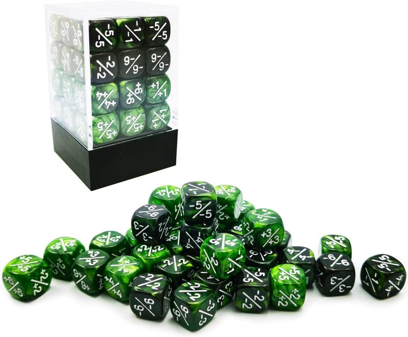 Bescon 36pcs 12mm Marble Green & Gemini Green Dice Counters Set, Small Token Dice Compatible with MTG, CCG, Card Games - Image 3